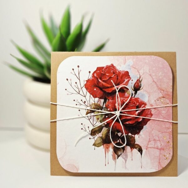 Kartka Okolicznościowa - Bez Okazji -Róża czerwona