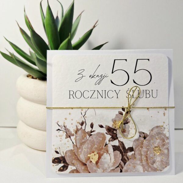 Kartka Okolicznościowa - Z Okazji 55 Rocznicy Ślubu - Złoto