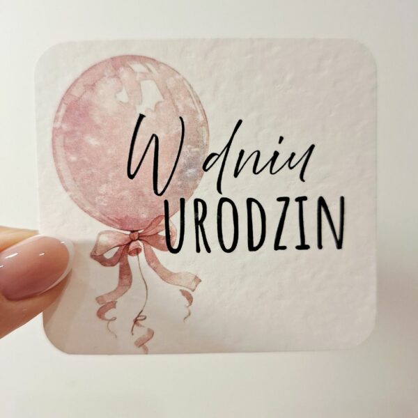 Plakietka - W dniu urodzin - Balon - 8 szt.