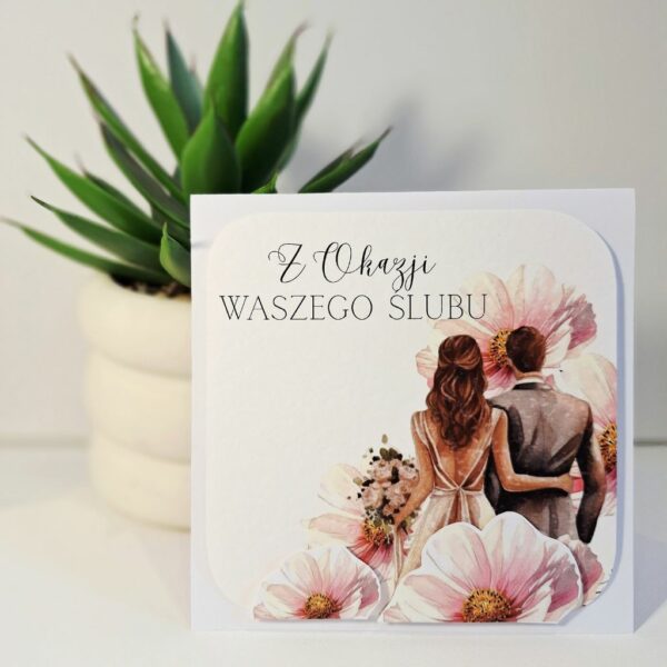Kartka Okolicznościowa - Z Okazji Ślubu - Młoda Para - Anemon