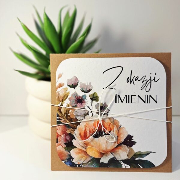 Kartka Okolicznościowa - Z Okazji Imienin - Pomarańcz