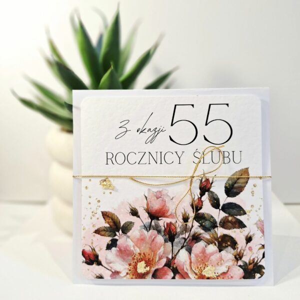 Kartka Okolicznościowa - Z Okazji 55 Rocznicy Ślubu - Złoto