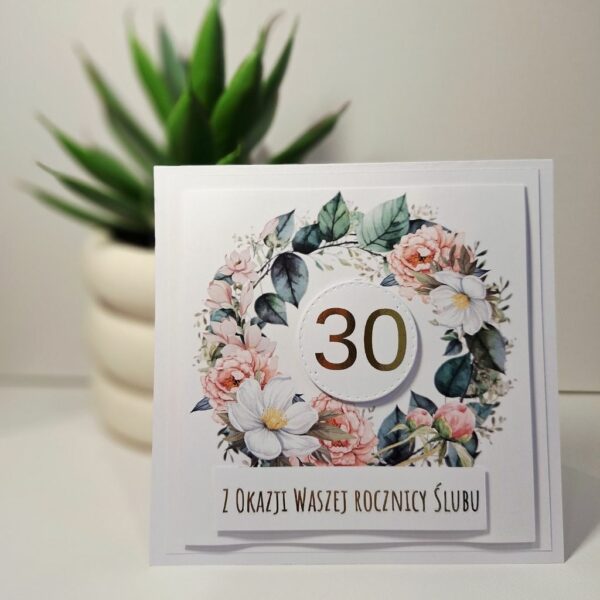 Kartka Okolicznościowa - Z Okazji 30 Rocznicy Ślubu - Wianek