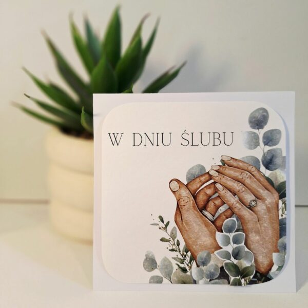 Kartka Okolicznościowa - Z Okazji Ślubu - Młoda Para - Eukaliptus