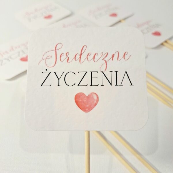 Pik - Topper - Serdeczne Życzenia - 8 szt. - Serce