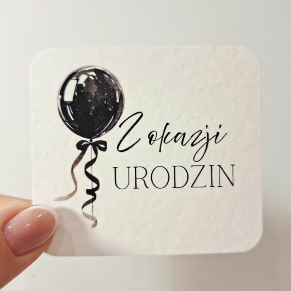 Plakietka - Z okazji urodzin - Balon - 8 szt.