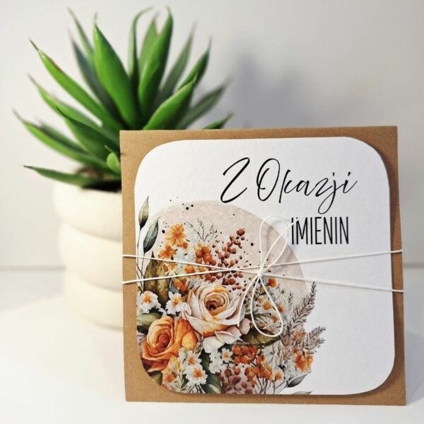 Kartka Okolicznościowa - Z Okazji Imienin - Róża