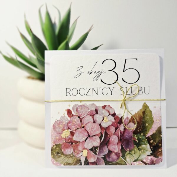 Kartka Okolicznościowa - Z Okazji 35 Rocznicy Ślubu - Złoto