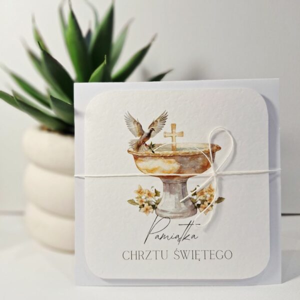 Kartka Okolicznościowa - Pamiątka Chrztu Świętego - Chrzcielnica