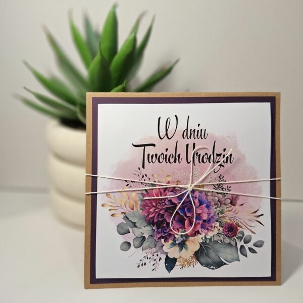Kartka Okolicznościowa - W Dniu Twoich Urodzin - Fiolet
