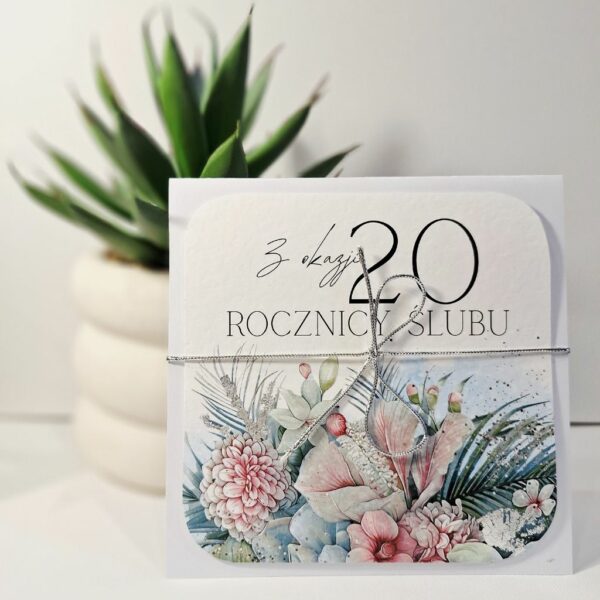 Kartka Okolicznościowa - Z Okazji 20 Rocznicy Ślubu - Srebro