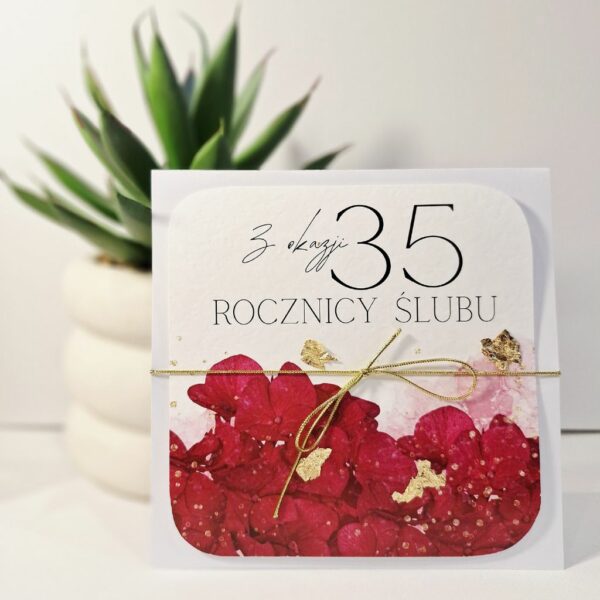 Kartka Okolicznościowa - Z Okazji 35 Rocznicy Ślubu - Złoto