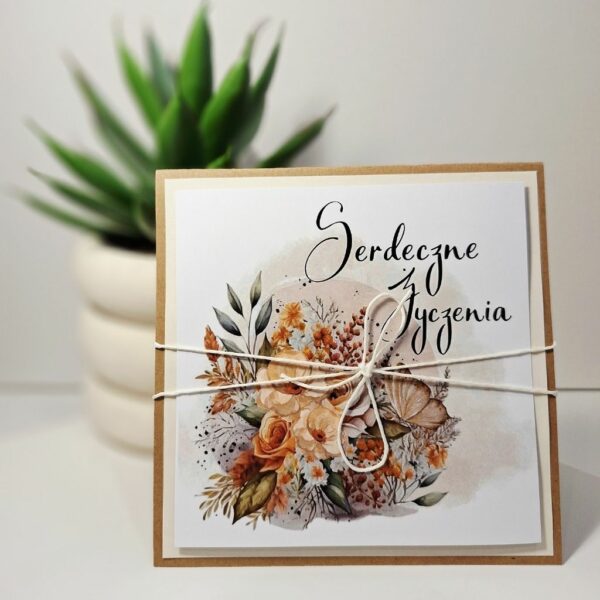 Kartka Okolicznościowa - Serdeczne Życzenia - Motyl