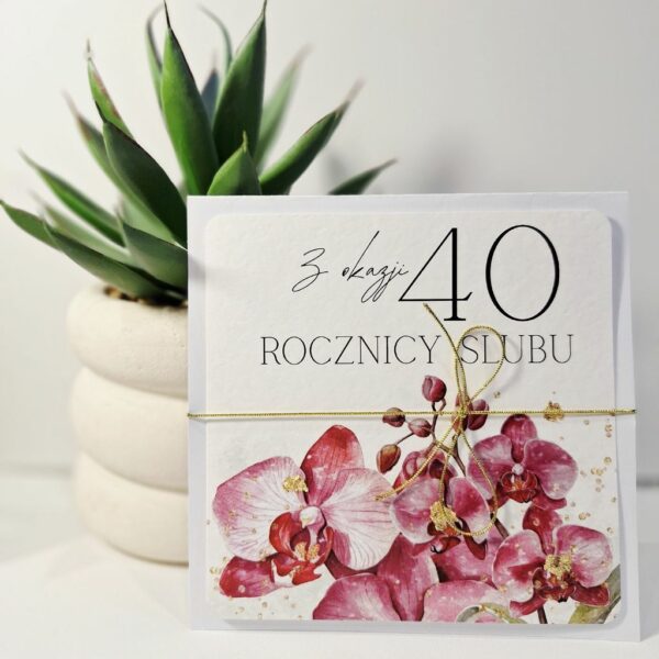 Kartka Okolicznościowa - Z Okazji 40 Rocznicy Ślubu - Złoto