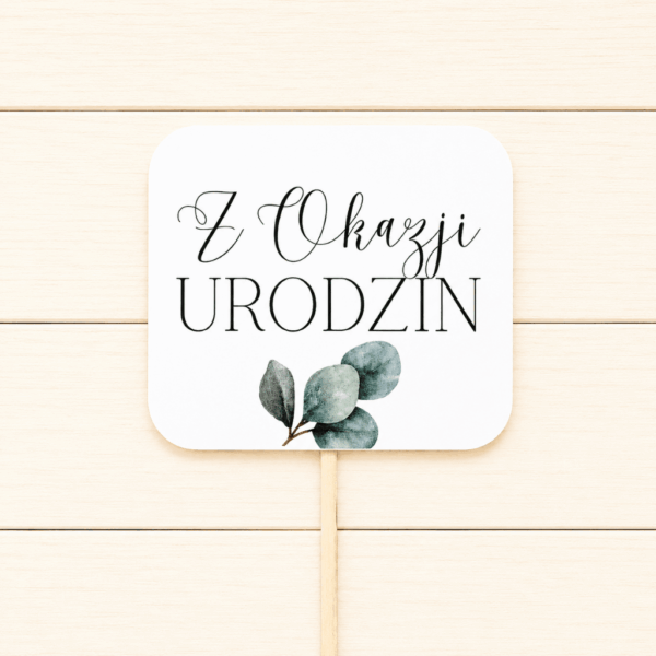 Pik - Topper - Z Okazji Urodzin - 8 szt. Eukaliptus