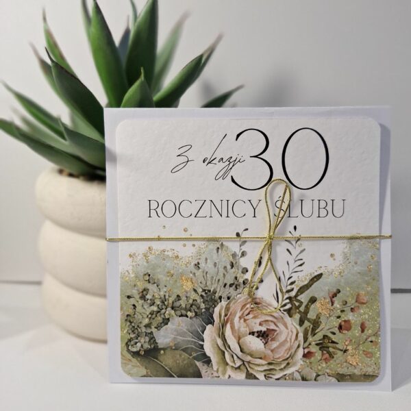 Kartka Okolicznościowa - Z Okazji 30 Rocznicy Ślubu - Złoto
