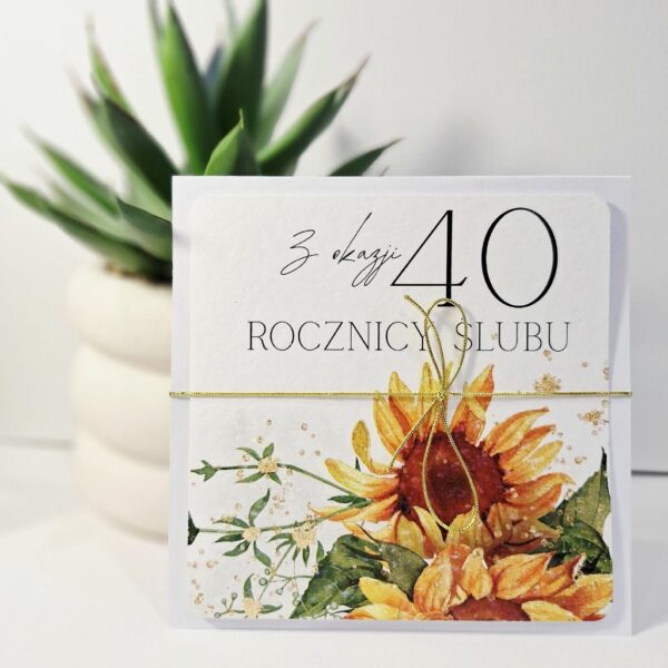 Kartka Okolicznościowa - Z Okazji 40 Rocznicy Ślubu - Złoto
