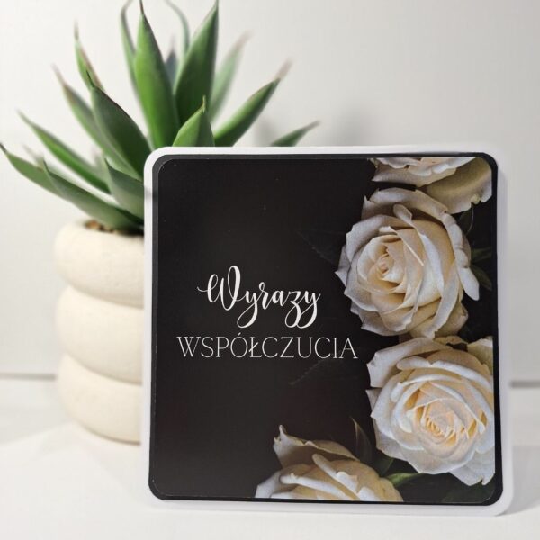 Kartka Okolicznościowa - Wyrazy Współczucia - Róża Biała