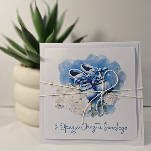 Kartka Okolicznościowa - Z Okazji Chrztu Świętego - Buciki