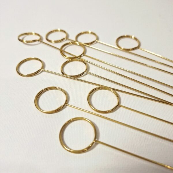 Pik metalowy złoty - kółko 10szt.