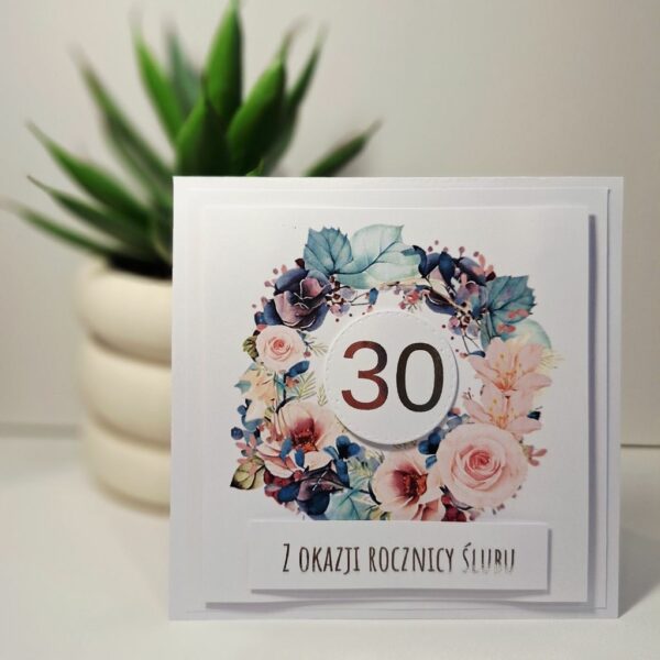Kartka Okolicznościowa - Z Okazji 30 Rocznicy Ślubu - Błękit