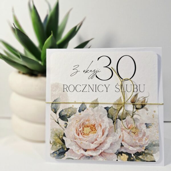 Kartka Okolicznościowa - Z Okazji 30 Rocznicy Ślubu - Złoto