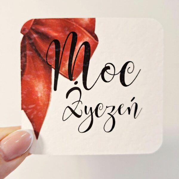 Plakietka - Moc życzeń 8szt - Wstążka