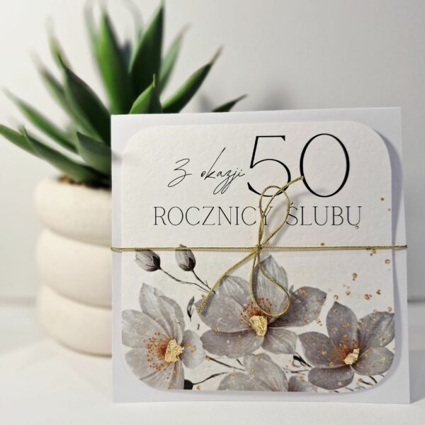 Kartka Okolicznościowa - Z Okazji 50 Rocznicy Ślubu - Złoto