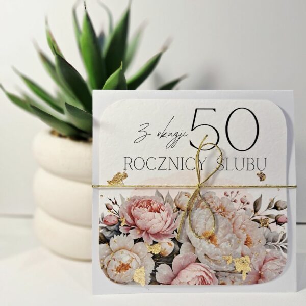 Kartka Okolicznościowa - Z Okazji 50 Rocznicy Ślubu - Złoto