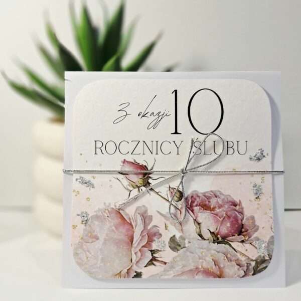 Kartka Okolicznościowa - Z Okazji 10 Rocznicy Ślubu - Srebro