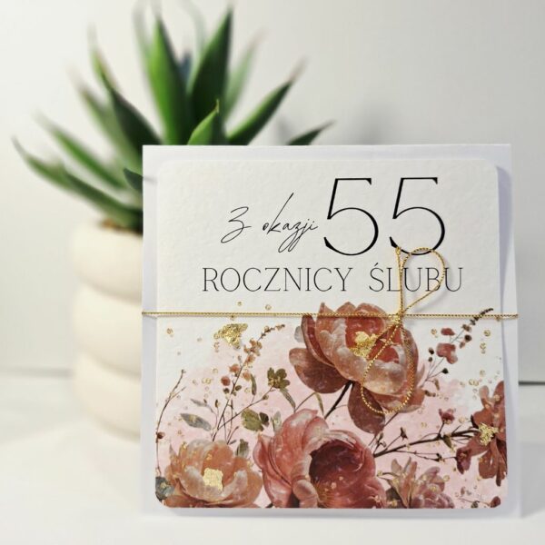Kartka Okolicznościowa - Z Okazji 55 Rocznicy Ślubu - Złoto