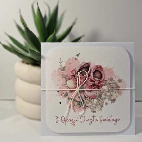 Kartka Okolicznościowa - Z Okazji Chrztu Świętego - Buciki