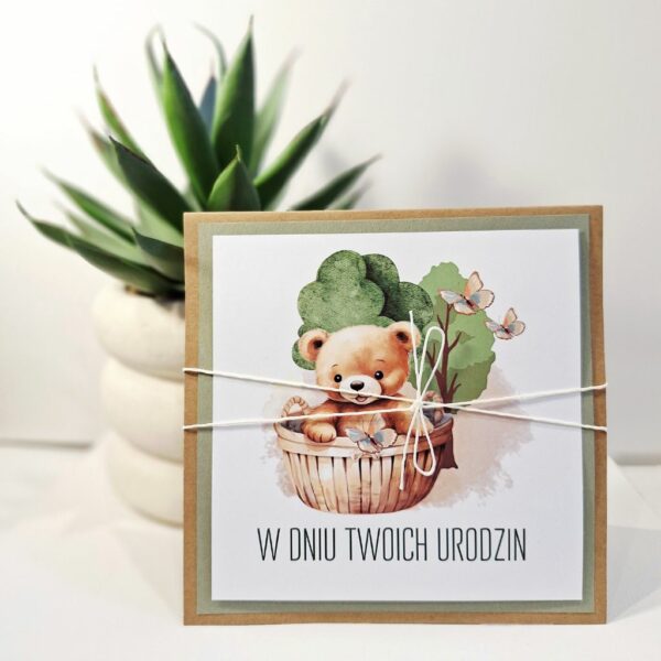 Kartka Okolicznościowa - W Dniu Twoich Urodzin - Miś