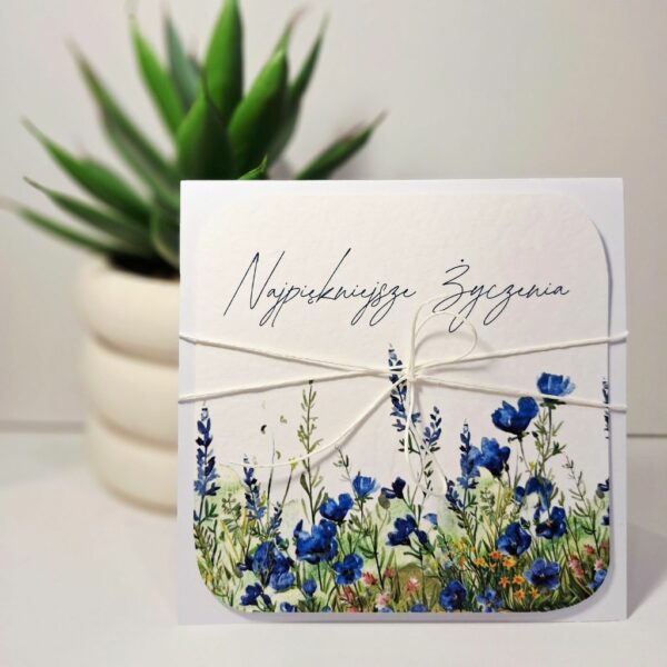 Kartka Okolicznościowa - Najpiękniejsze Życzenia - Łąka niebieska