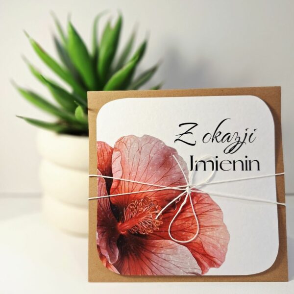 Kartka Okolicznościowa - Z Okazji Imienin - Hibiskus