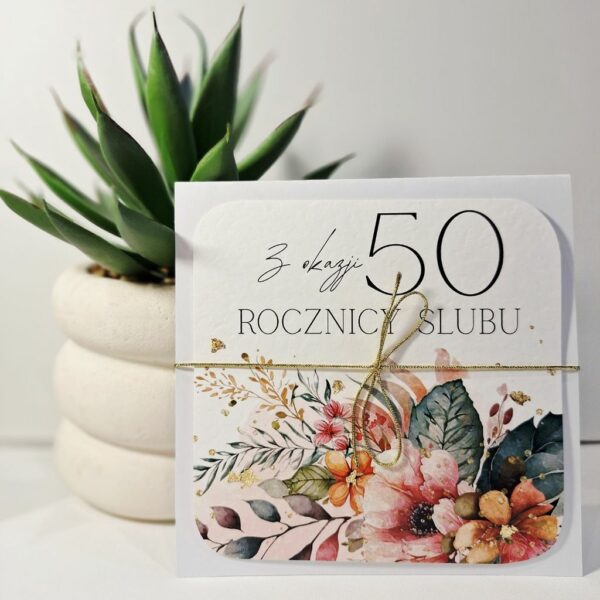 Kartka Okolicznościowa - Z Okazji 50 Rocznicy Ślubu - Złoto
