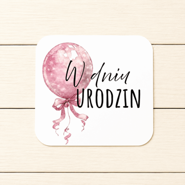 Plakietka - W dniu urodzin - Balon - 8 szt.