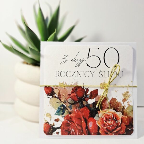 Kartka Okolicznościowa - Z Okazji 50 Rocznicy Ślubu - Złoto