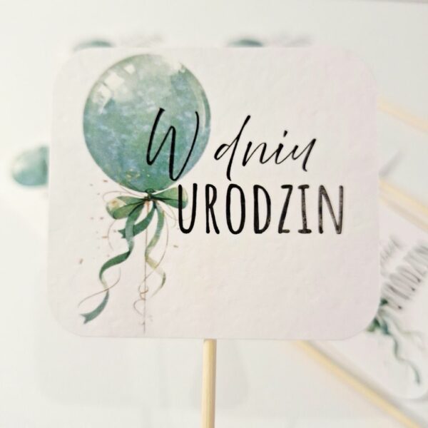 Pik - Topper - W Dniu Urodzin - 8 szt. -  Balon turkus