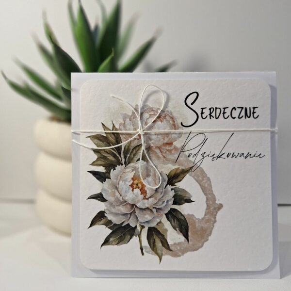 Kartka Okolicznościowa - Serdeczne Podziękowanie - Piwonia