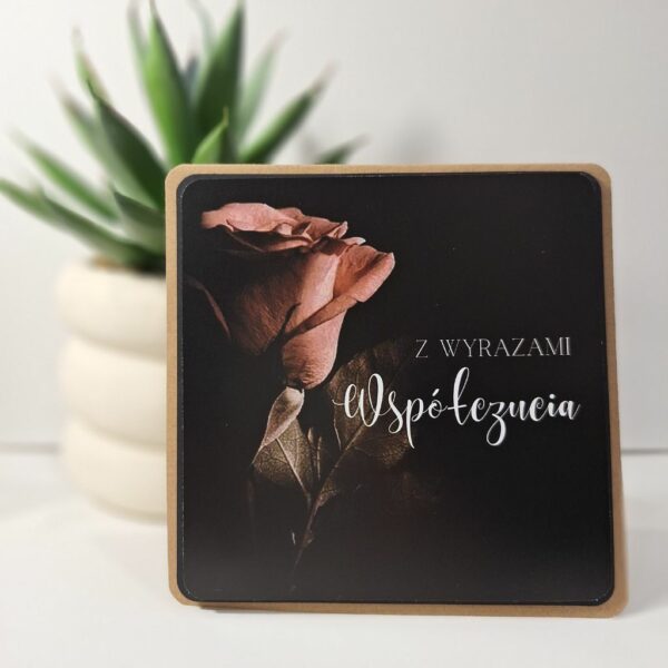 Kartka Okolicznościowa - Z Wyrazami Współczucia - Róża