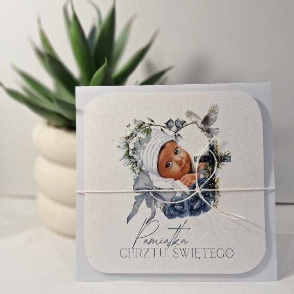 Kartka Okolicznościowa - Z Okazji Chrztu Świętego - Niebieska