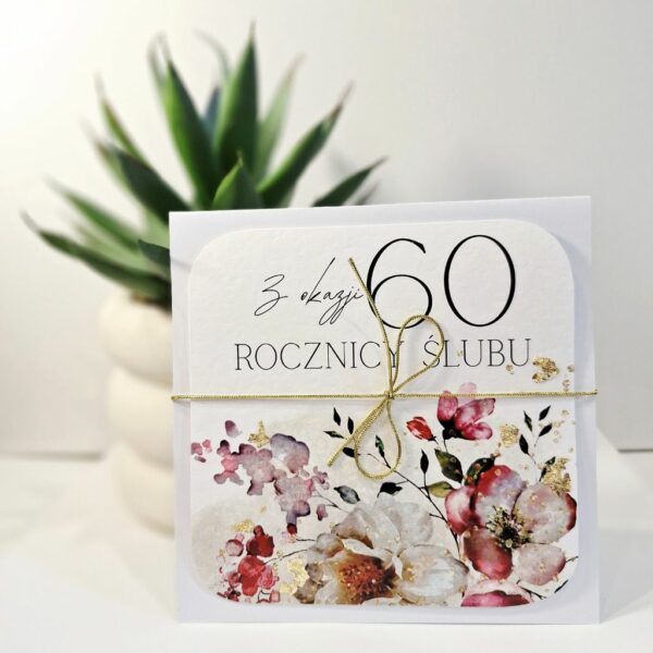 Kartka Okolicznościowa - Z Okazji 60 Rocznicy Ślubu - Złoto