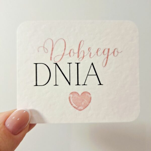 Plakietka - Dobrego dnia - Serce - 8 szt.