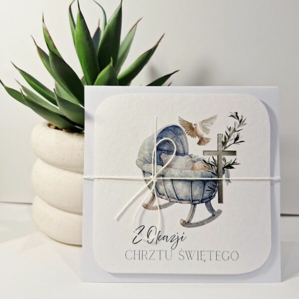 Kartka Okolicznościowa - Pamiątka Chrztu Świętego - Kołyska