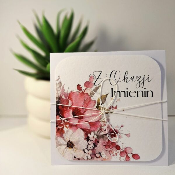 Kartka Okolicznościowa - Z Okazji Imienin - Jasny róż