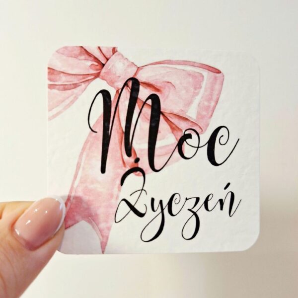 Plakietka - Moc życzeń 8szt - Wstążka