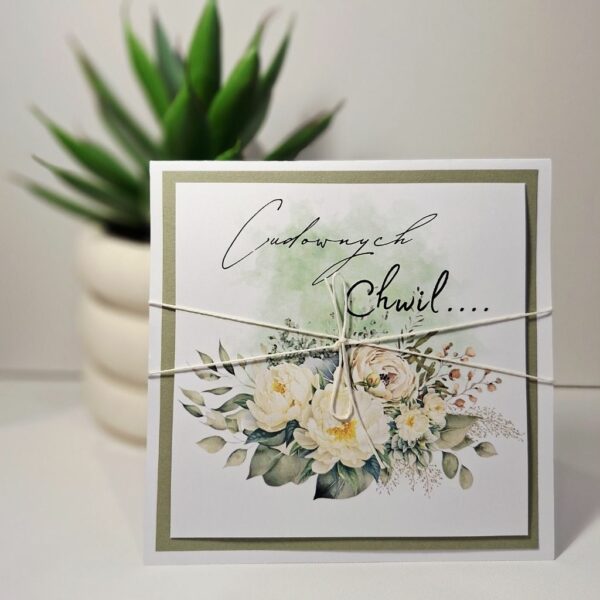 Kartka Okolicznościowa - Cudownych Chwil - Zielony