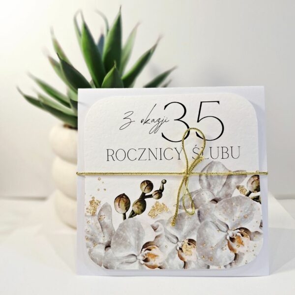 Kartka Okolicznościowa - Z Okazji 35 Rocznicy Ślubu - Złoto