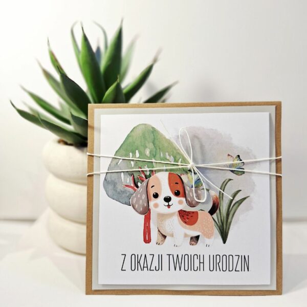 Kartka Okolicznościowa - Z Okazji Twoich Urodzin - Pies